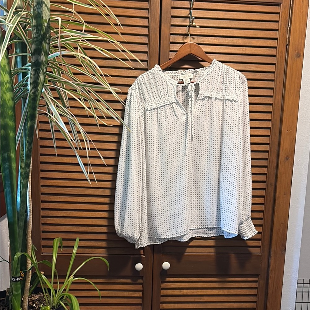Rachel Zoe White and Black Patterned Blouse